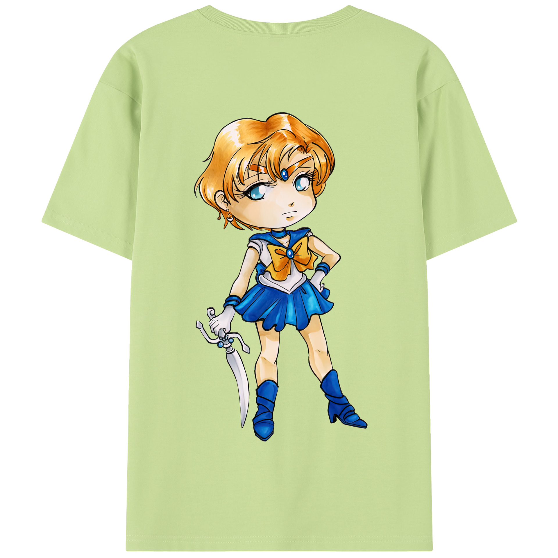 （画像用） 美少女戦士セーラームーン 天王はるか Sailor Moon Tenoh Haruka 綿100％半袖Tシャツ（背面プリント）